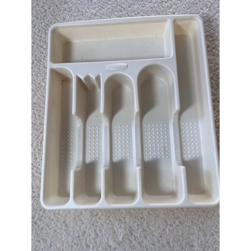 Vintage Rubbermaid 2925 Egg Shade Drawer Silverware Holder / Tray Plastic